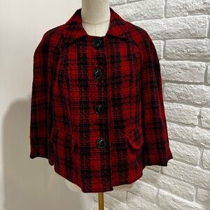 Kim Rogers Red and Black Plaid Blazer